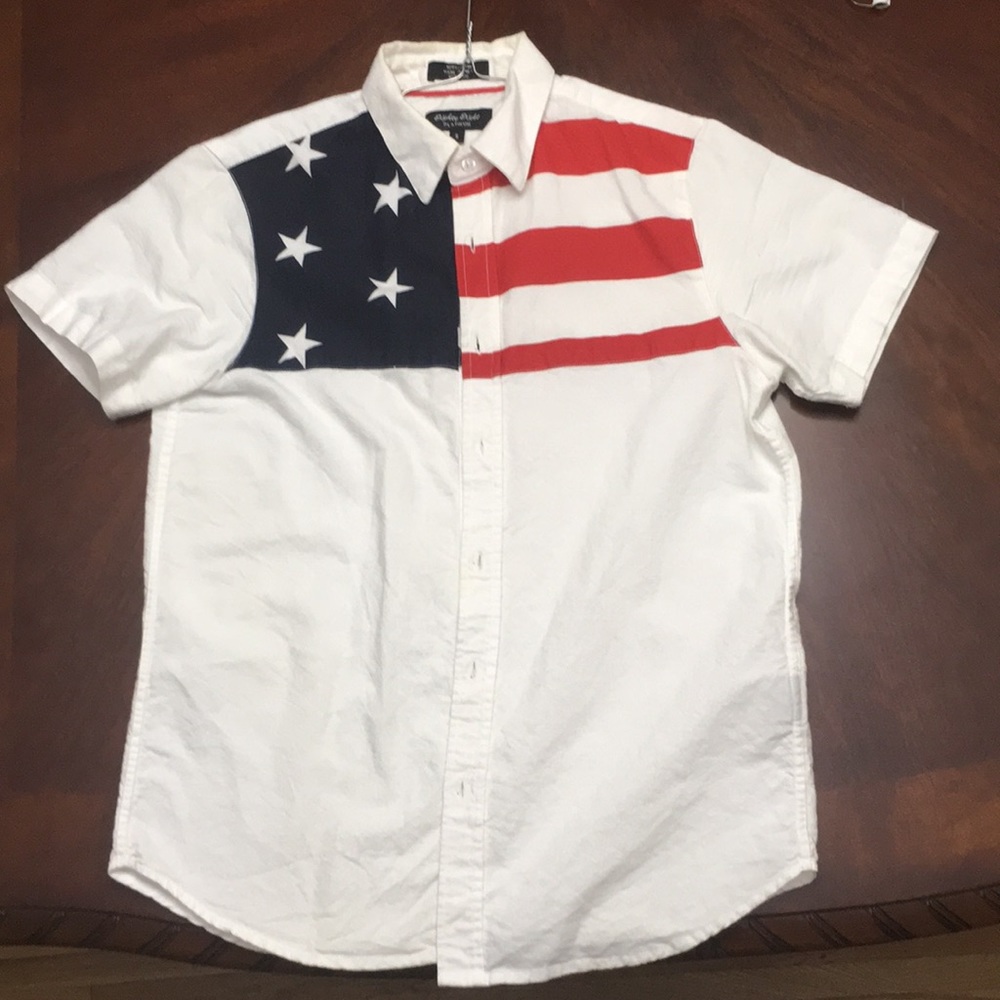 American Flag button up shirt